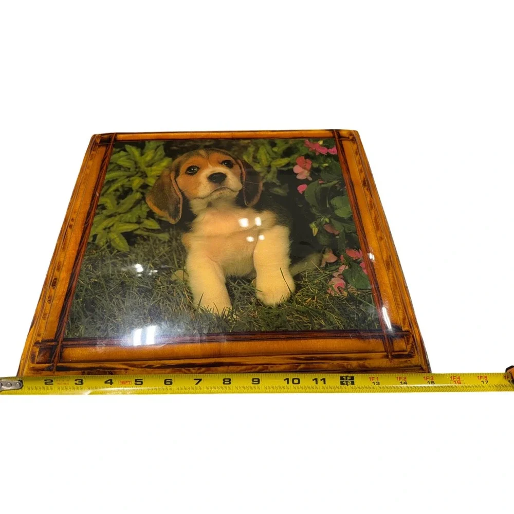 Cal Moore Handcrafted Beagle Puppy Dog Wooden Wall Plaque Glossy Resin Finish